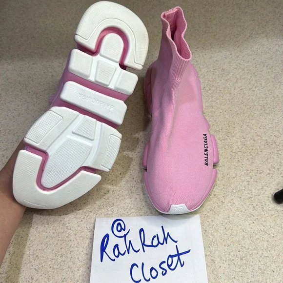 Balenciaga Knit Speed 2.0 Sneaker Womens Size: 8 Light Pink - Picture 7 of 7